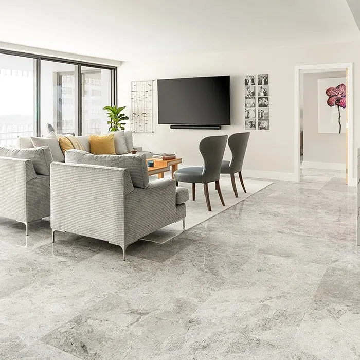Silver Shadow Marble Living Room Floor